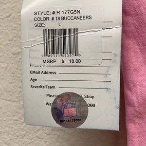 Kids red and pink property of Bucs  football L -14